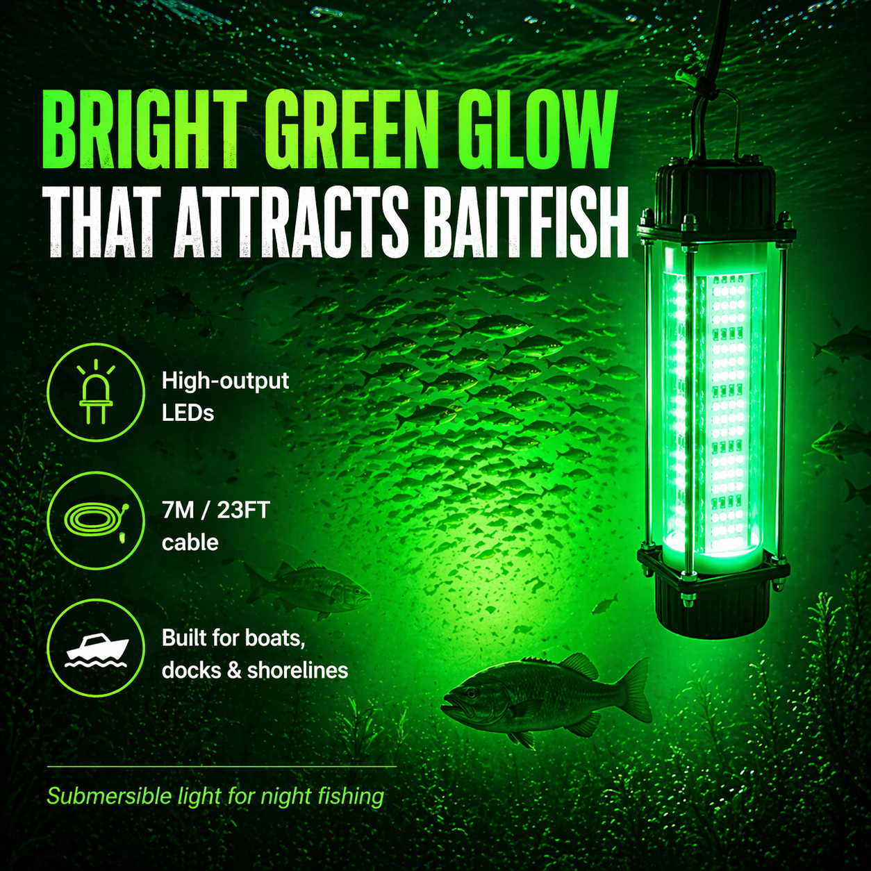 Catch & Camp Underwater Green Fishing Light 120W / 180W