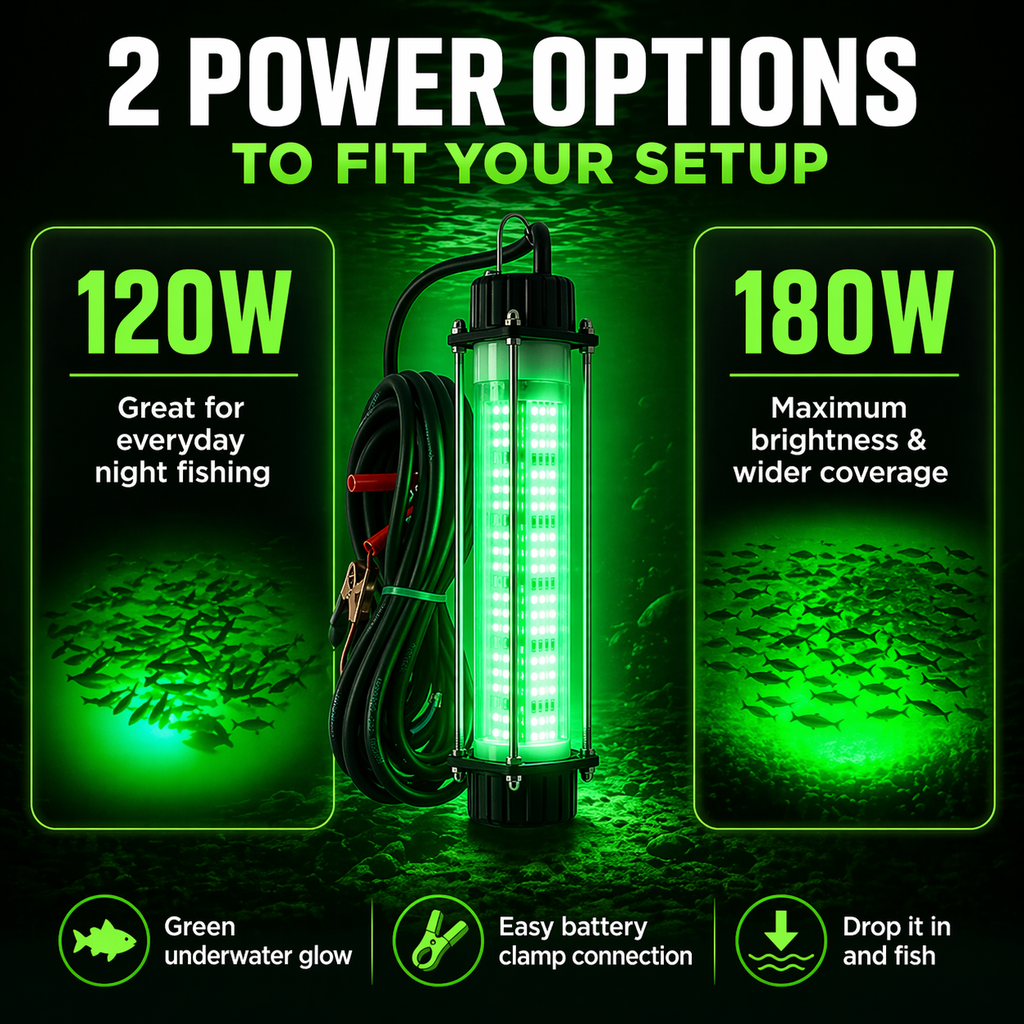 Catch & Camp Underwater Green Fishing Light 120W / 180W
