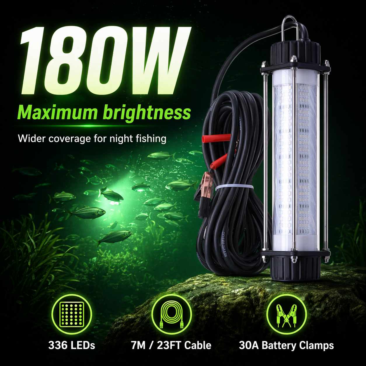 Catch & Camp Underwater Green Fishing Light 120W / 180W
